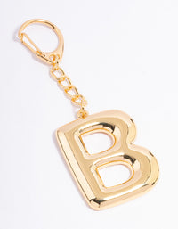 Gold Plated Letter 'B' Initial Key Ring - link has visual effect only