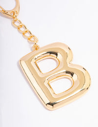 Gold Plated Letter 'B' Initial Key Ring - link has visual effect only