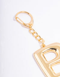 Gold Plated Letter 'B' Initial Key Ring - link has visual effect only