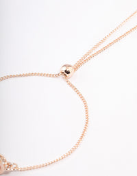 Rose Gold Double Circle Lock Bracelet - link has visual effect only