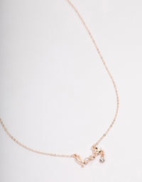 Rose Gold Pearl & Diamante Love Necklace - link has visual effect only