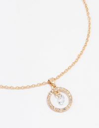 Gold Circle Diamante Necklace - link has visual effect only