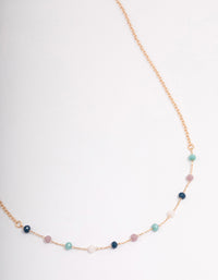 Gold Multi-Coloured Beaded Necklace - link has visual effect only