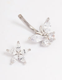 Surgical Steel Flower & Butterfly Belly Ring - link has visual effect only