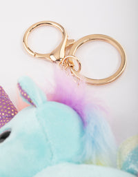 Kids Fabric Unicorn Key Ring - link has visual effect only