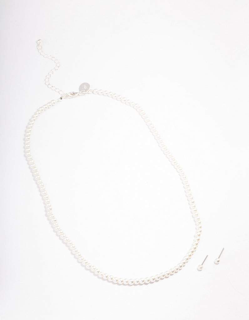 Silver Basic Pearl Strand Jewellery Set - Lovisa