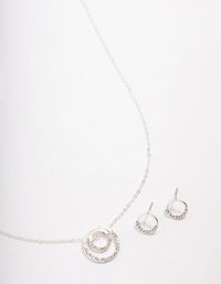 Silver Double Open Circle Jewellery Set - link has visual effect only