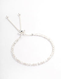 Silver Baguette Stone Toggle Tennis Bracelet - link has visual effect only