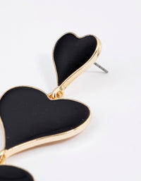 Gold Graduated Triple Heart Drop Earrings - link has visual effect only