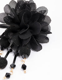 Gold Flower Statement Fabric Earrings - link has visual effect only