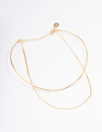 Gold Plated Snake & Collar Layered Necklace - link has visual effect only