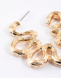 Gold Groovy Flower Hoop Earrings - link has visual effect only