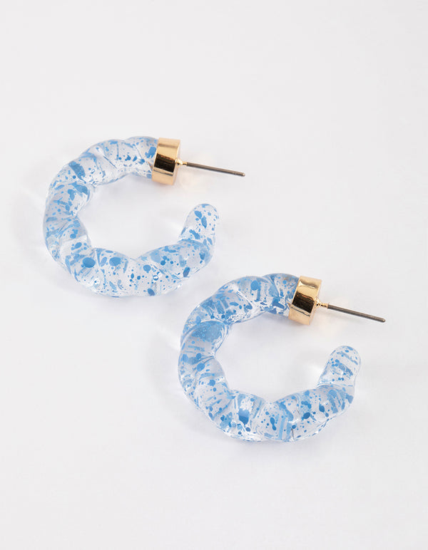 Gold Tidal Wave Hoop Earrings