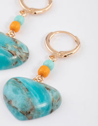 Gold Turquoise Heart Drop Earrings - link has visual effect only