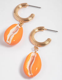 Gold Summer Shell Drop Earrings - link has visual effect only