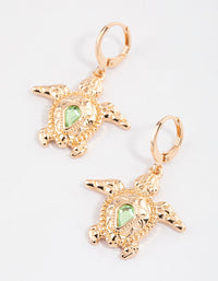 Gold Sea Turtle Drop Earrings - link has visual effect only