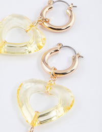 Gold Open Heart Pearl Drop Earrings - link has visual effect only