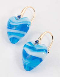 Gold Tie Dye Heart Earrings - link has visual effect only