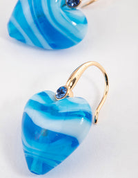 Gold Tie Dye Heart Earrings - link has visual effect only