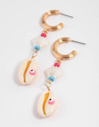 Gold Multi Shell Drop Earrings - link has visual effect only