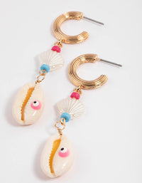 Gold Multi Shell Drop Earrings - link has visual effect only