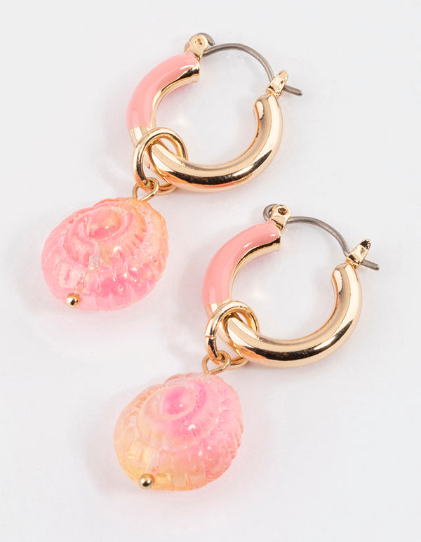 Gold Ombre Shell Drop Earrings