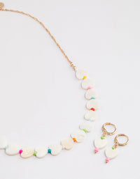 Gold Shell & Heart Jewellery Set - link has visual effect only