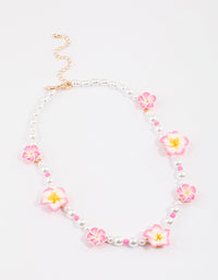 Gold Hibiscus Pearl Necklace - link has visual effect only