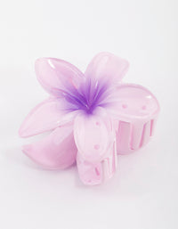 Plastic Purple Ombre Hibiscus Flower Claw Clip - link has visual effect only