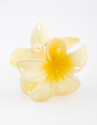 Plastic Yellow Ombre Hibiscus Flower Claw Clip - link has visual effect only