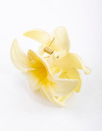 Plastic Yellow Ombre Hibiscus Flower Claw Clip - link has visual effect only