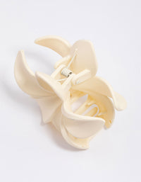 Plastic White Tropical Flower Claw Clip - link has visual effect only