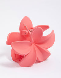 Plastic Coral Tropical Flower Claw Clip - link has visual effect only