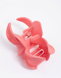 Plastic Coral Tropical Flower Claw Clip - link has visual effect only