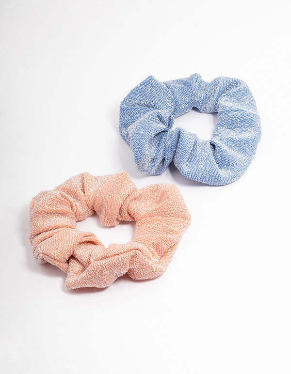 Fabric Sparkly Hair Scrunchie Pack