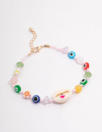 Gold Evil Eye Shell Anklet - link has visual effect only