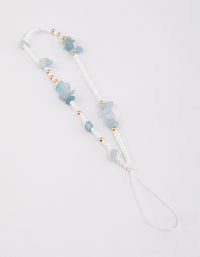 Gold Beaded Stone Phone Strap - link has visual effect only