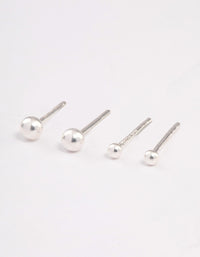 Sterling Silver Plain Stud Earring Pack - link has visual effect only