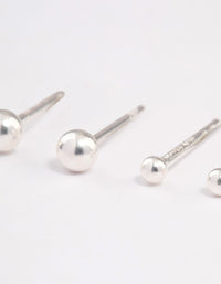 Sterling Silver Plain Stud Earring Pack - link has visual effect only