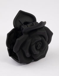 Plastic Romantic Black Rose Claw Clip - link has visual effect only