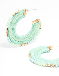 Gold Beaded Wrapped Hoop Earrings - link has visual effect only