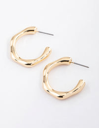 Gold Molten Hoop Earrings - link has visual effect only