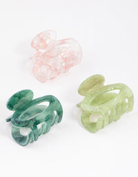 Green Acrylic Mini Oval Claw Clip Pack - link has visual effect only