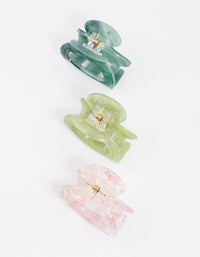 Green Acrylic Mini Oval Claw Clip Pack - link has visual effect only