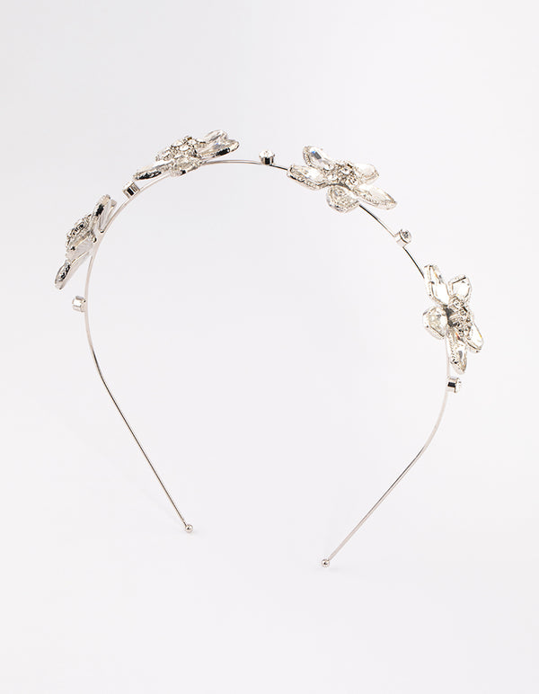 Silver Flutter Flower Headband