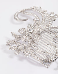 Silver Detailed Swirl Flower Hair Comb - link has visual effect only