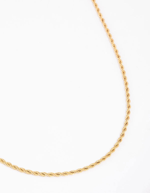 Gold Plated Surgical Steel Twisted Chain Necklace