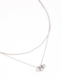 Surgical Steel Cubic Zirconia Bezel Trio Charm Necklace - link has visual effect only