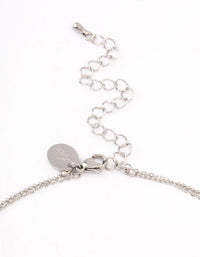 Surgical Steel Cubic Zirconia Bezel Trio Charm Necklace - link has visual effect only