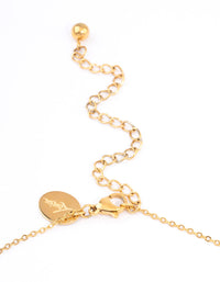 Gold Plated Surgical Steel Black Baguette Stone Pendant Necklace - link has visual effect only